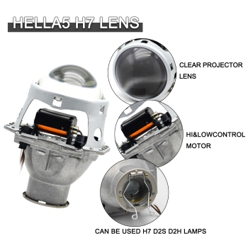 Bi-Xenon H7 Projector for Hella H7 D2S D2H HID Halogen Lenses for Headlight